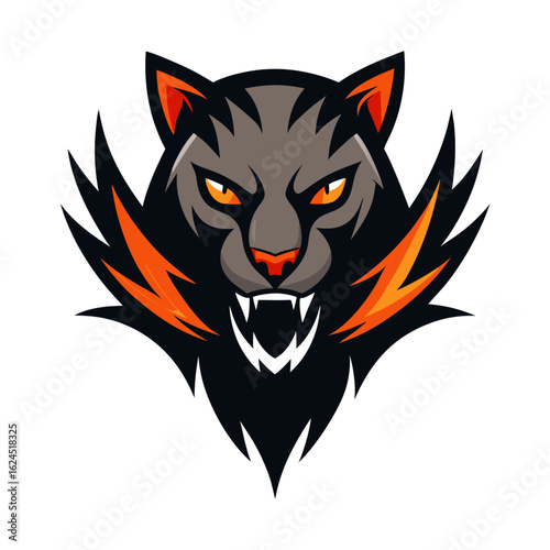 Sleek Jungle Cat Mid-Pounce with Blazing Eyes and Dynamic Claws
