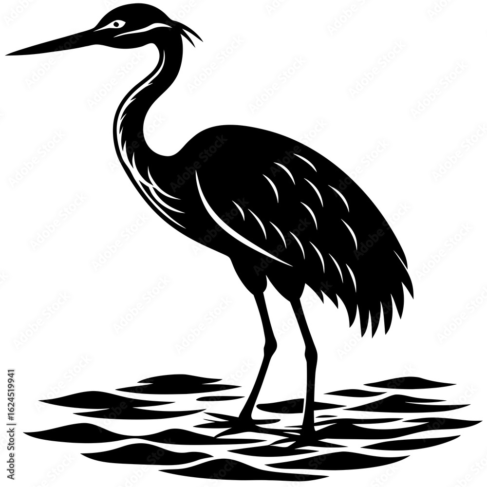 Obraz premium heron silhouette vector