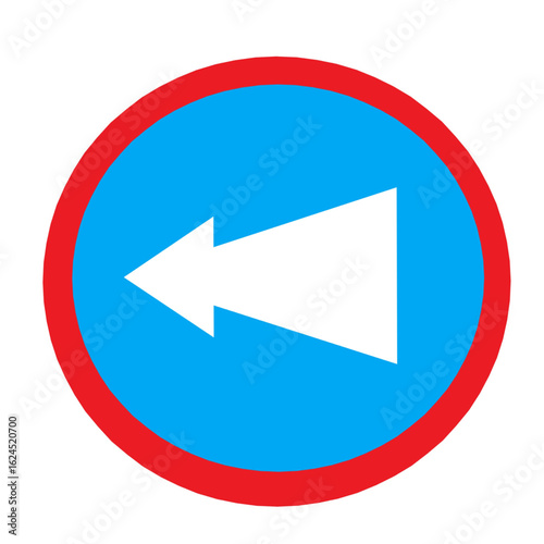 compulsory turn left traffic sign board signage road rules .eps