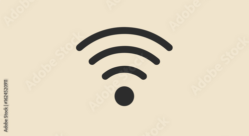 Network symbol on clean beige background for technology or connection