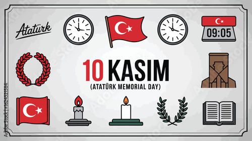 10 Kasım EPS Vector Set – Honoring Atatürk and Turkish National Pride