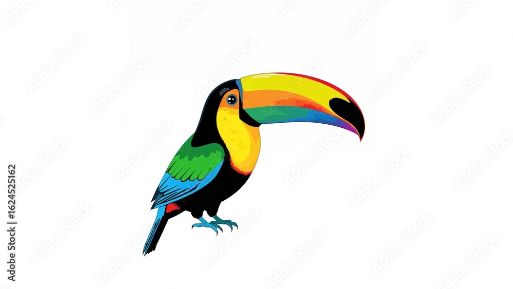 Obraz premium Multihued bird sporting a toucan-style bill