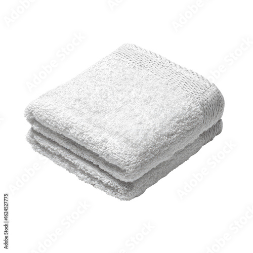 Soft White Terry Cloth Towels Folded Stack