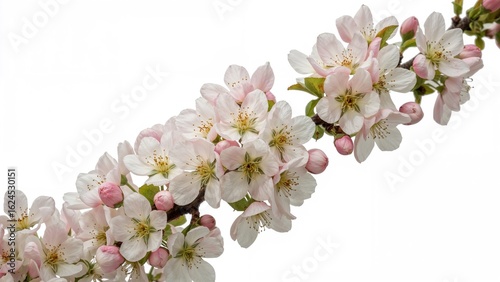 Wallpaper Mural Lovely pear tree blossoms flourishing with a white background Torontodigital.ca