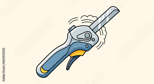 Cartoon Garden Pruner Tool Illustration for Plant Trimming and Gardening Work