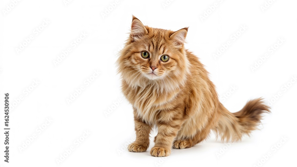 Obraz premium Adorable cat posing on a white surface