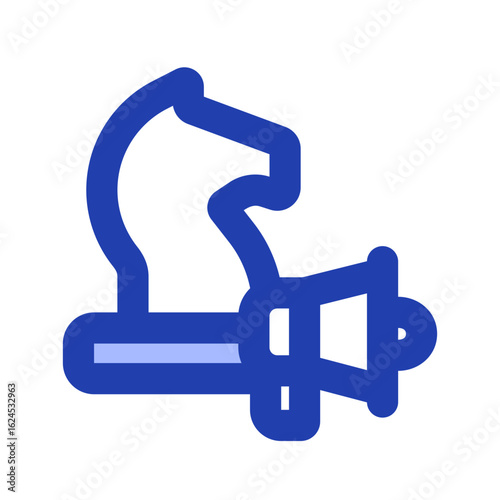 marketing strategy blue icon