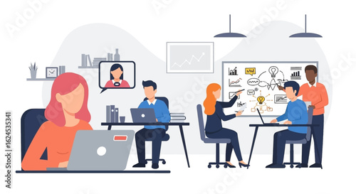 Diverse team brainstorming and collaborating on a project, perfect for website landing pages or business presentations.