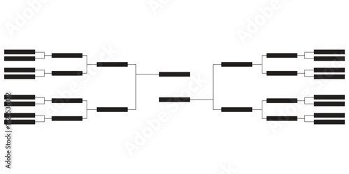 16 Team Basketball Tournament Vector isolated on white background