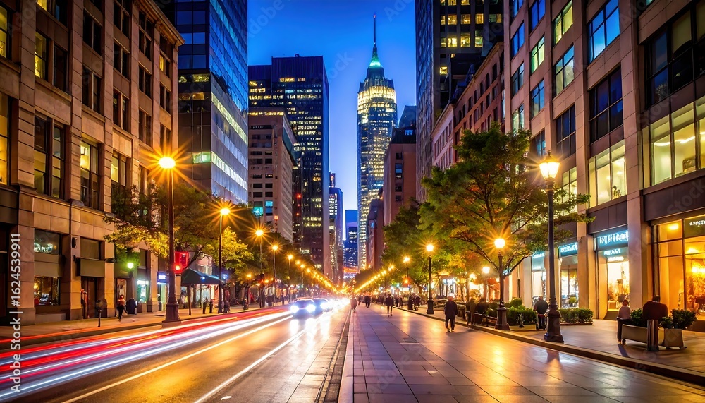 Obraz premium City street at night (3)