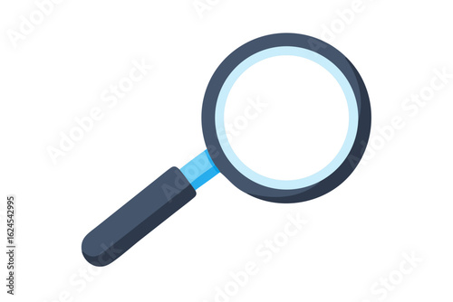 Magnifying glass icon on a black background