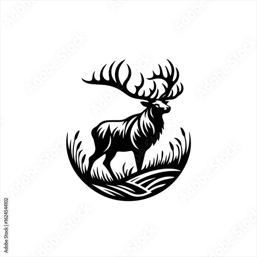 Majestic stag in a meadow