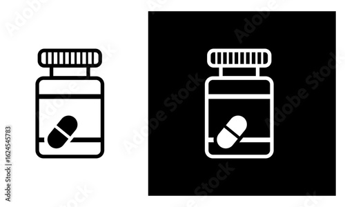 capsule in box icon vector design mono color black and white