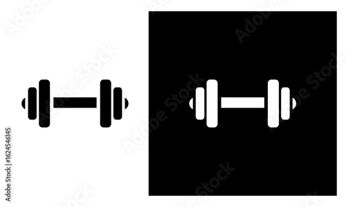barbel icon vector sport design mono color black and white