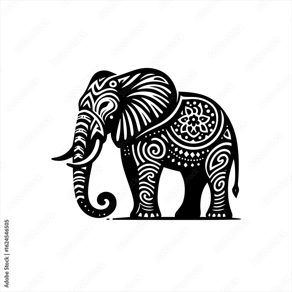 Fototapeta premium Ornate elephant illustration