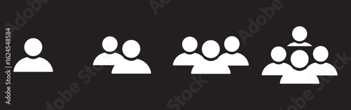 People line and flat icons set. Team of workers. User profile symbol. Group of people. Group of users collection. Persons symbol. Men women. Crowd of humans.Organizational Vector Icons for Cargo and I