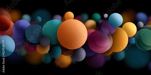 Colorful Abstract Spheres in Motion