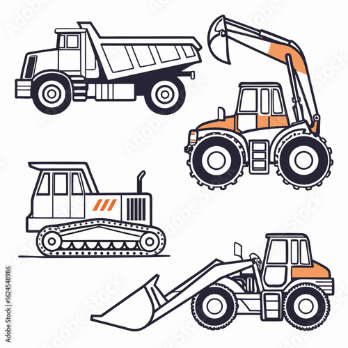 vector illustration of a bulldozer
