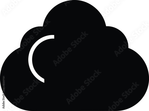 Solid Black Cloud Icon