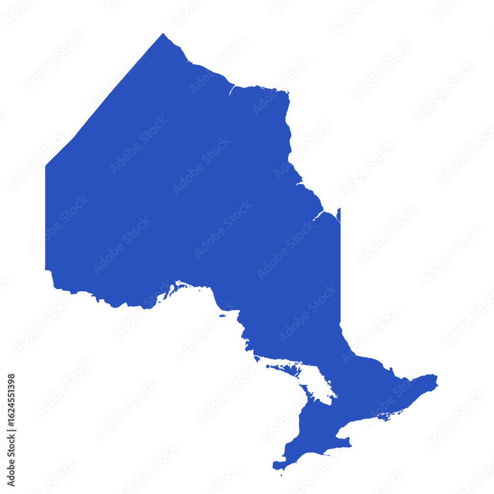 Fototapeta premium Blue Map of Ontario - Canadian Province Outline Vector