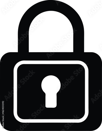 Solid Black Closed Lock Icon