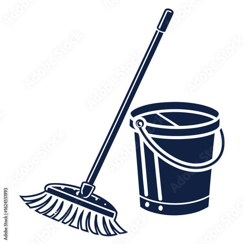 bucket with mop and bucket