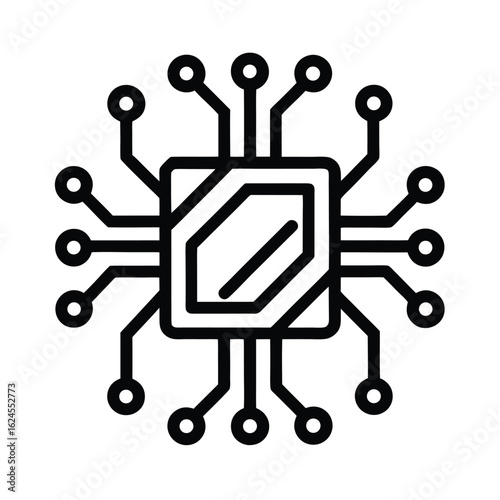 Circuit Board Outline Vector Illustration
