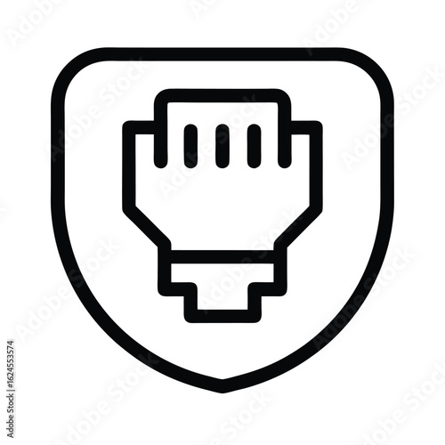 Ethernet Port Outline Vector Illustration