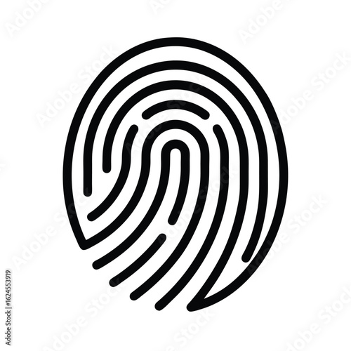 Fingerprint Scanner Outline Vector Illustration