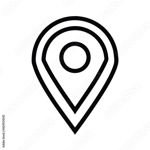 GPS Pin Outlined In Bold Vector Illustration