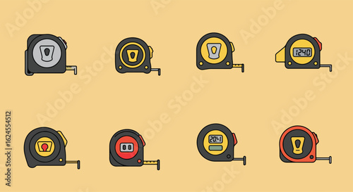 Tape measures collection illustrations