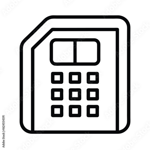 Home Alarm Keypad Outline Vector Illustration