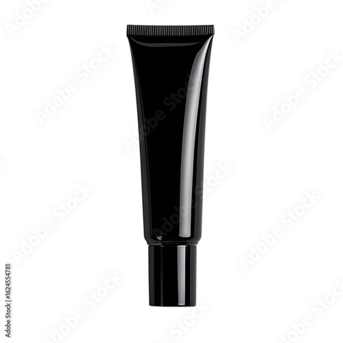 Sleek black cosmetic tube mockup offers a professional look for your skincare or beauty product line