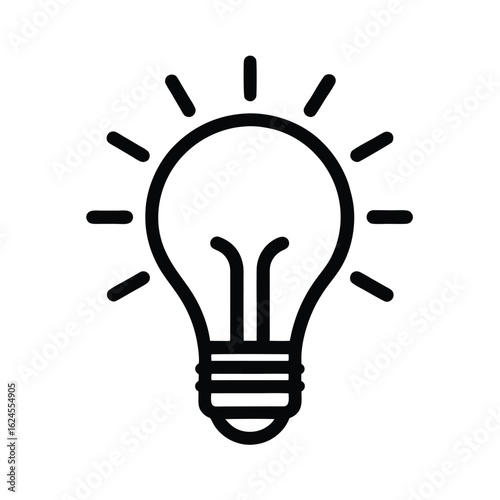 Light Bulb Outlined Icon Vector Illustration
