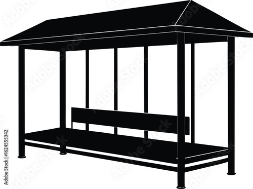 bus shelter on white background.eps