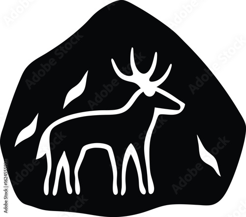 cave painting replica on white background.eps