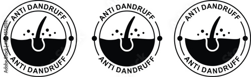 Anti-Dandruff Label Icon – Scalp Care Sticker, Dandruff Control Badge
