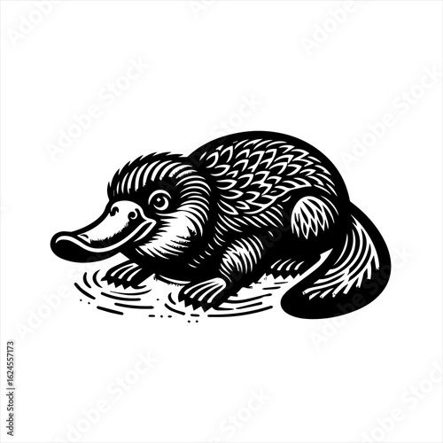 Vector art of platypus illustration
