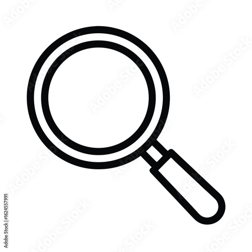 Search Magnifying Glass Outline Vector Illustration