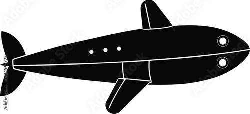 glider  underwater  on white background.eps