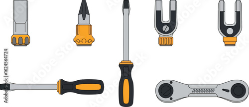 Variety of tools illustration tool set vector illustration