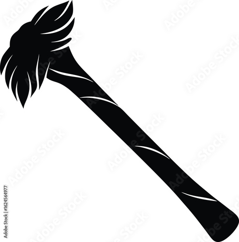 neanderthal tool on white background.eps