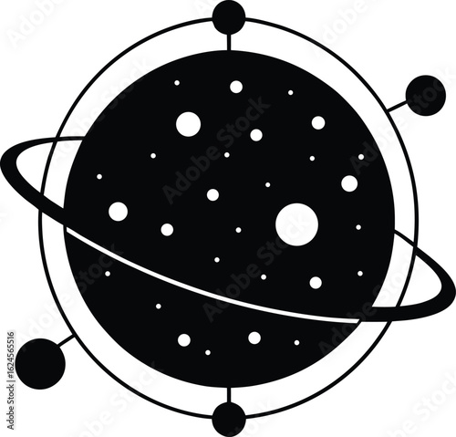 orrery model of the solar system on white backgrou.eps