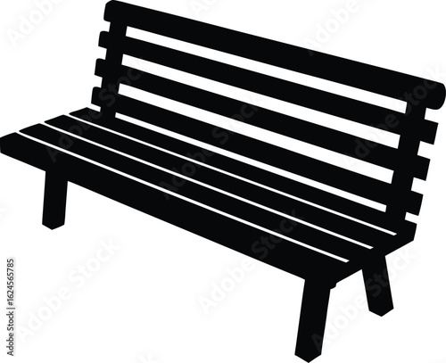 park bench slat on white background.eps
