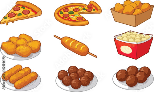 Various cartoon food illustration