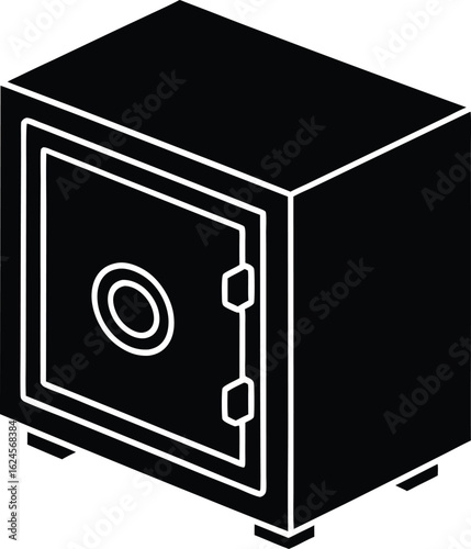 safe deposit box on white background.eps