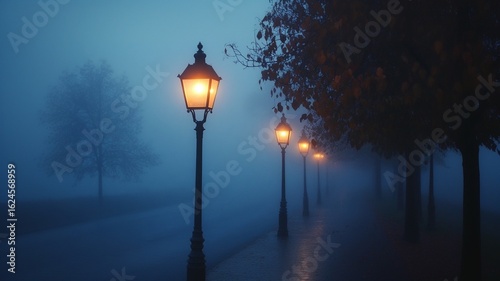 Street lamp in the evening