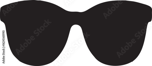 Black silhouette of eyeglasses with thick frames and large lenses sunglasses eyewear