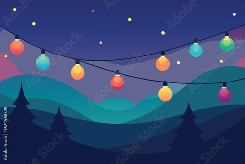 vibrant christmas lights bokeh background with mu.eps