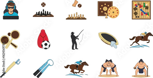 Various leisure activities illustration